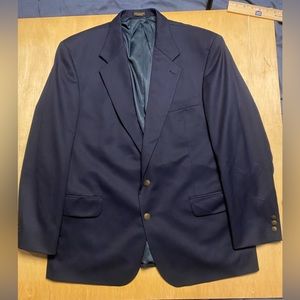 Oscar De La Renta Navy Blue Blazer Sport Coat W/ gold buttons 46R (defects)